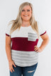 Right Here With Me Color Block Top- Ivory & Burgundy