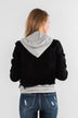 C'est Toi Frayed Hem Denim Jacket- Black