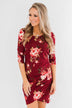 Stand In Your Love Floral Dress- Burgundy