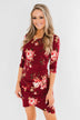 Stand In Your Love Floral Dress- Burgundy
