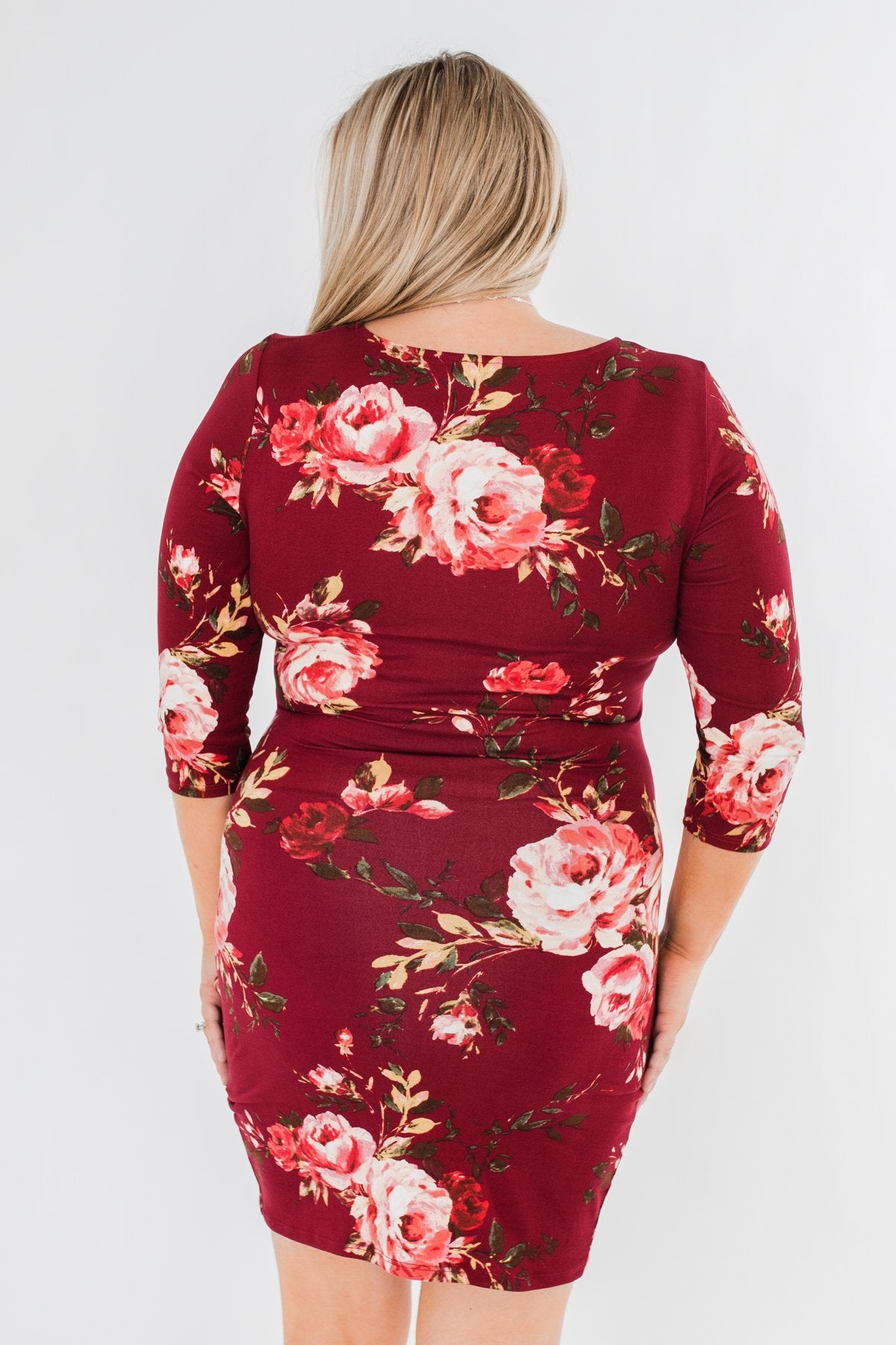 Stand In Your Love Floral Dress- Burgundy
