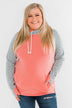 Chevron Ampersand Double Hood- Salmon