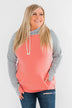 Chevron Ampersand Double Hood- Salmon