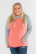 Chevron Ampersand Double Hood- Salmon