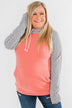 Chevron Ampersand Double Hood- Salmon