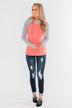 Chevron Ampersand Double Hood- Salmon
