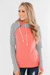 Chevron Ampersand Double Hood- Salmon