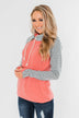 Chevron Ampersand Double Hood- Salmon