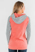 Chevron Ampersand Double Hood- Salmon