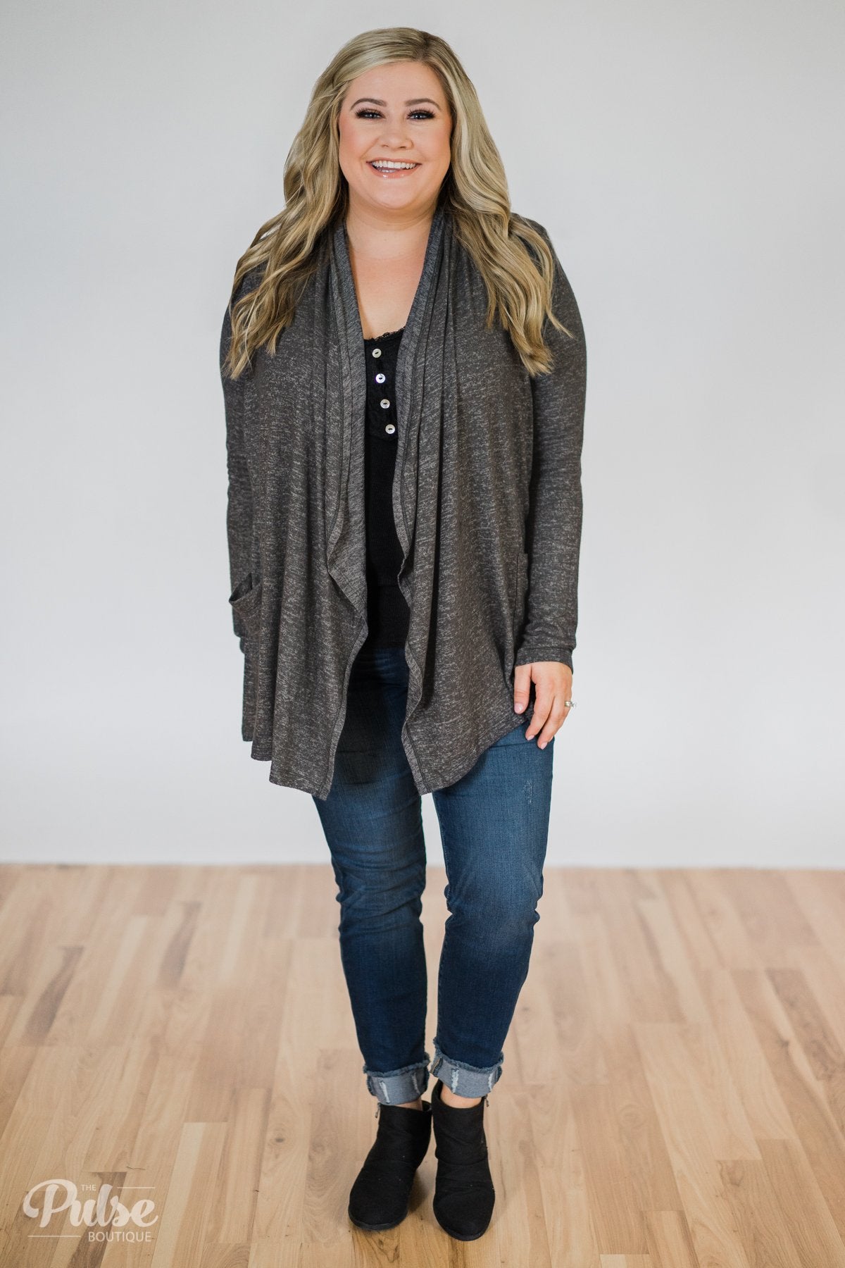 Carry On Cardigan- Charcoal