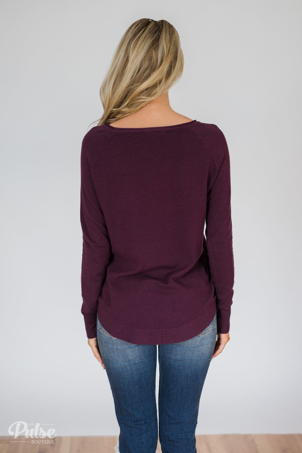Butter Me Up Sweater- Eggplant