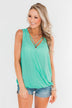 Close To Me Criss Cross Tank Top- Mint Blue