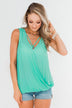 Close To Me Criss Cross Tank Top- Mint Blue