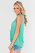 Close To Me Criss Cross Tank Top- Mint Blue