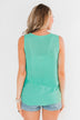 Close To Me Criss Cross Tank Top- Mint Blue
