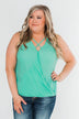 Close To Me Criss Cross Tank Top- Mint Blue