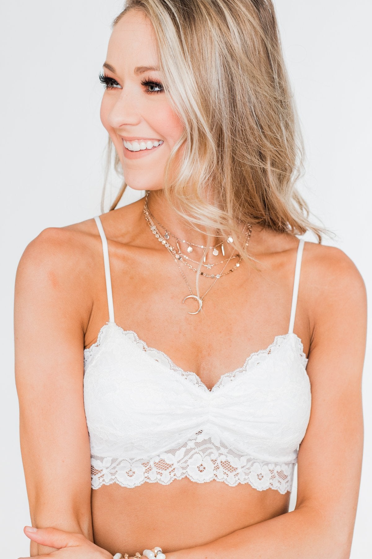 Elegant Lace Bralette- White