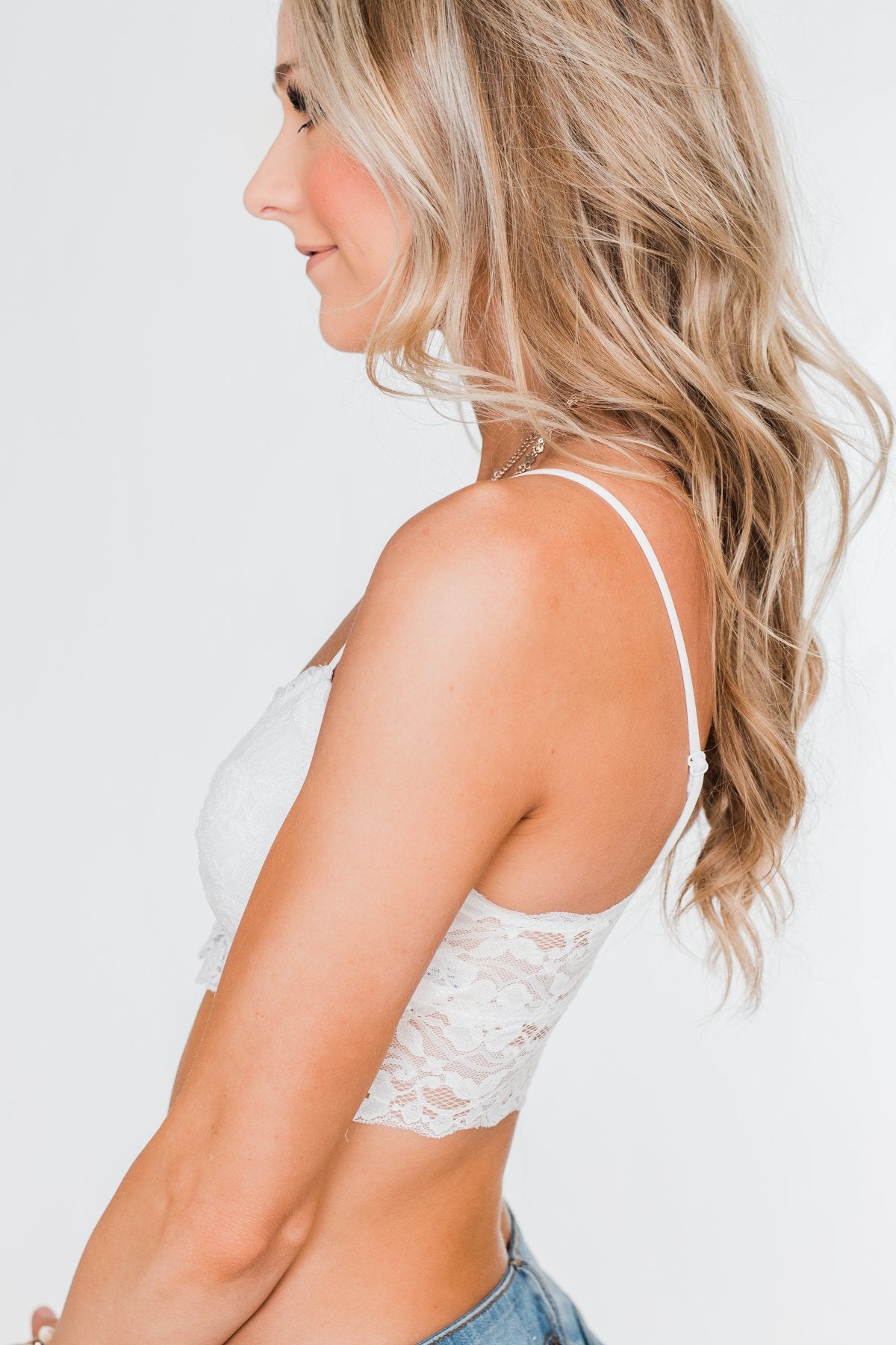 Elegant Lace Bralette- White