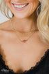 3 Tier Peach Stone Necklace- Gold