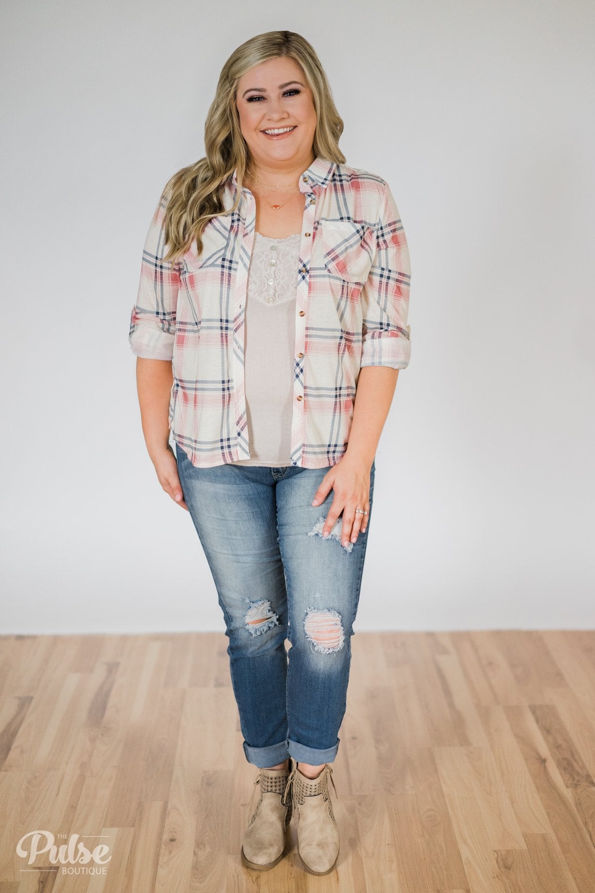 Plaid Perfection- Ivory & Pink