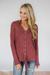 Dearly Loved Button Down Top- Dusty Maroon