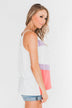 Cute As Can Be Striped Tank Top- Ivory & Coral