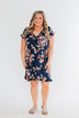 What Lovers Do Floral Wrap Dress- Navy