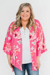 Tell Me About It Floral Kimono- Deep Pink