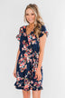What Lovers Do Floral Wrap Dress- Navy