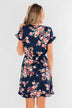 What Lovers Do Floral Wrap Dress- Navy