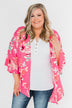 Tell Me About It Floral Kimono- Deep Pink