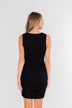 Simple & Chic Cinched Fitted Dress- Black