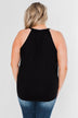 Something Simple Wrap Tank Top- Black