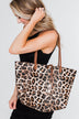 Reversible Tote- Light Brown/Leopard