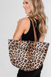 Reversible Tote- Light Brown/Leopard