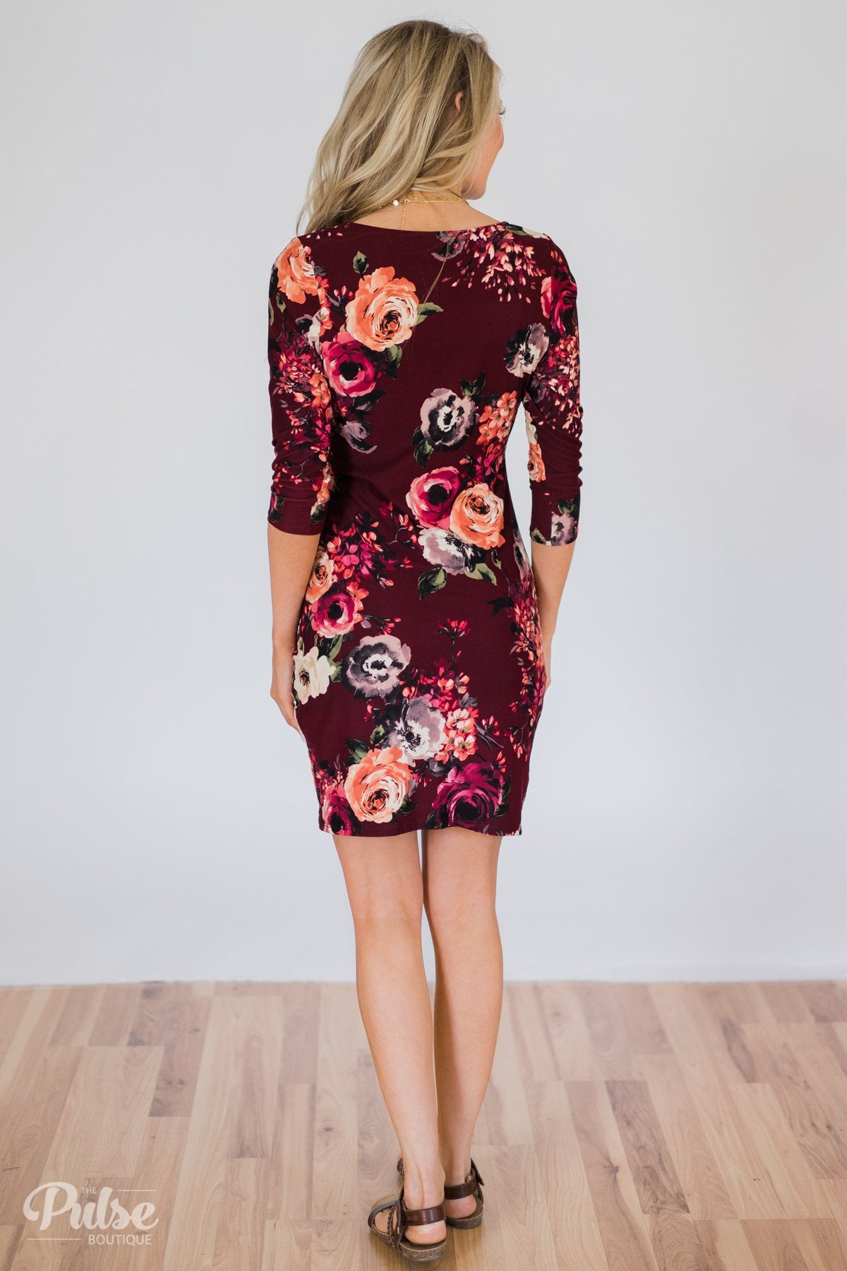 Picture Perfect Moment Dress- Burgundy
