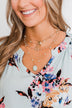 Elegant 4 Tier Beaded Chain Necklace- Sea Glass Blue & Gold