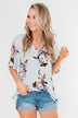 Chase Your Dreams Floral Blouse- Sky Blue
