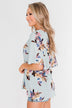 Chase Your Dreams Floral Blouse- Sky Blue