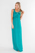 Front Wrap Maxi Dress- Dark Turquoise