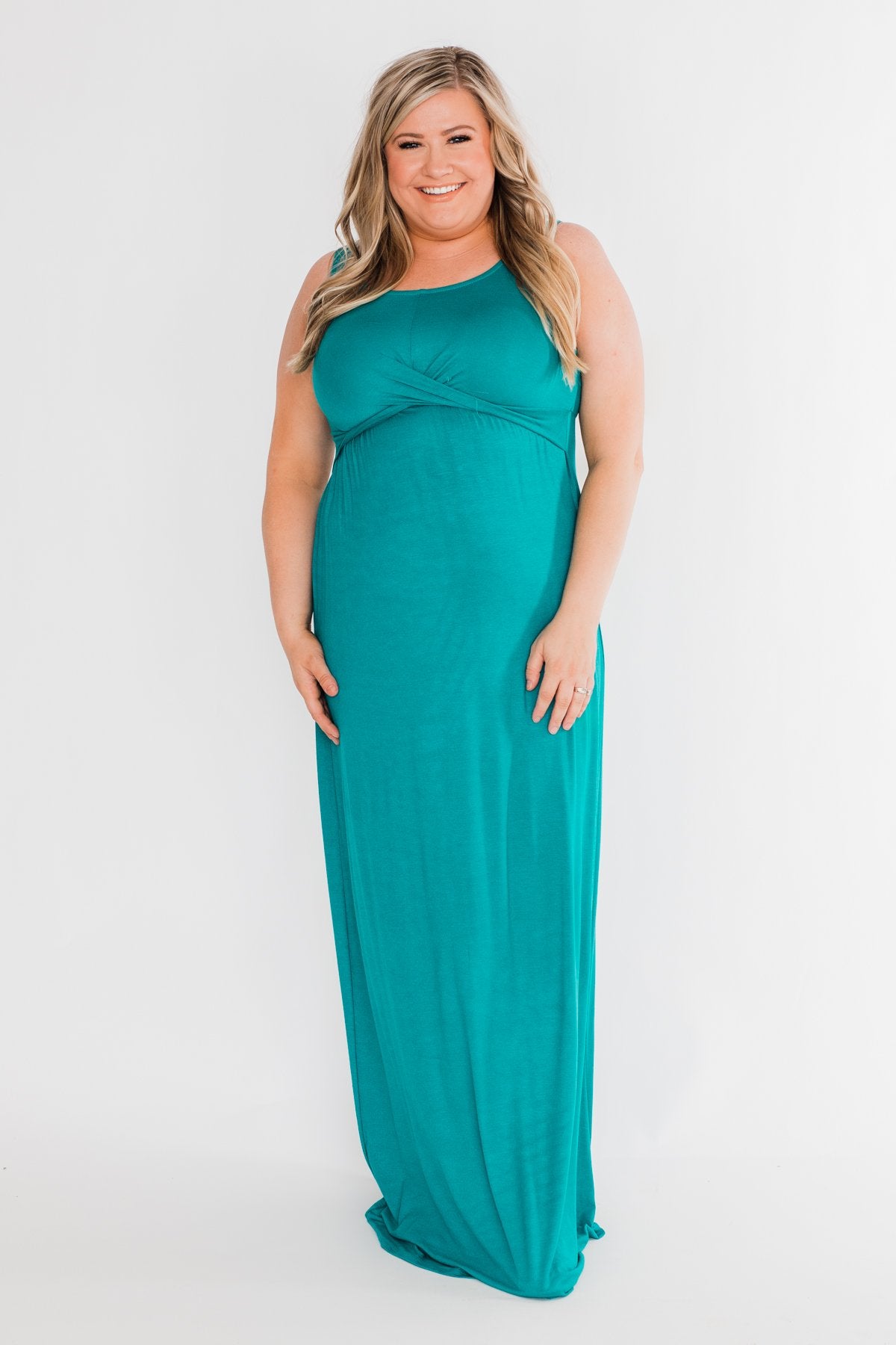 Front Wrap Maxi Dress- Dark Turquoise
