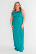 Front Wrap Maxi Dress- Dark Turquoise