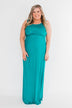 Front Wrap Maxi Dress- Dark Turquoise
