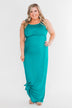 Front Wrap Maxi Dress- Dark Turquoise