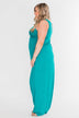 Front Wrap Maxi Dress- Dark Turquoise