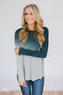 Taking it Easy Ombre Long Sleeve Top- Blue