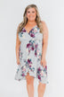 I Carry Your Love With Me Floral Dress- Dusty Blue