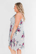 I Carry Your Love With Me Floral Dress- Dusty Blue