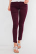 C'est Toi Non Distressed Colored Skinnies- Dark Burgundy