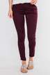 C'est Toi Non Distressed Colored Skinnies- Dark Burgundy
